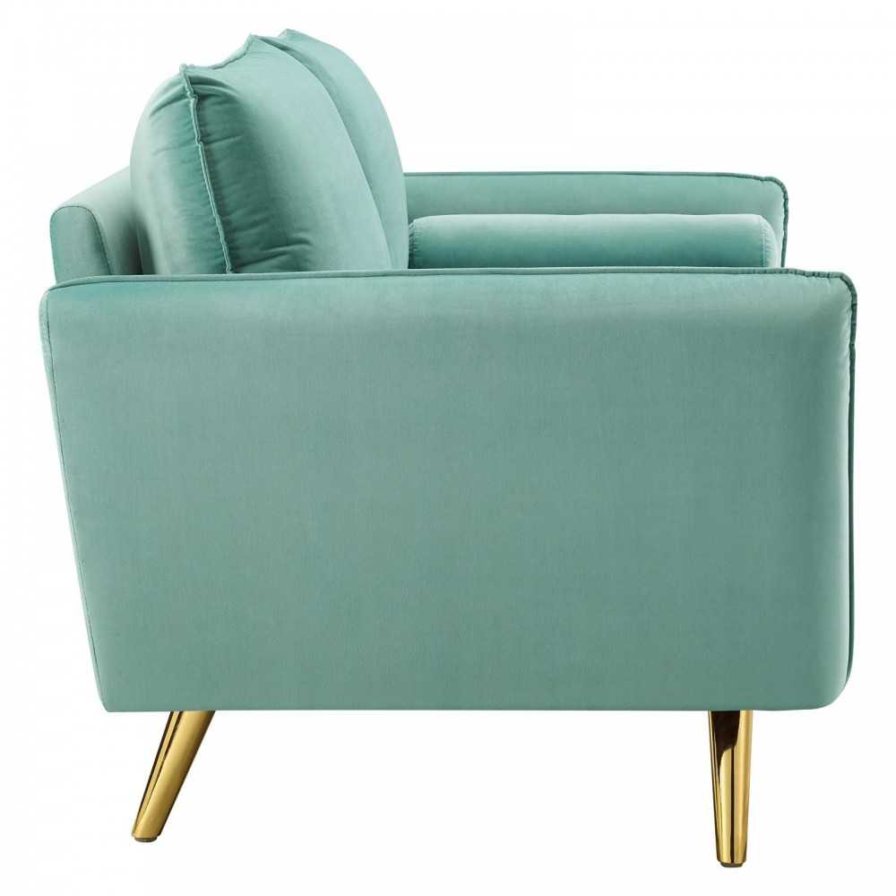 Revive Performance Velvet Sofa, Mint