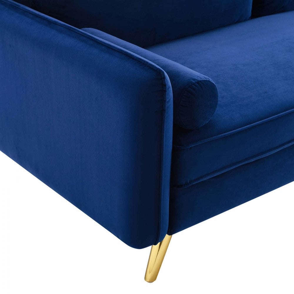 Revive Performance Velvet Sofa, Navy