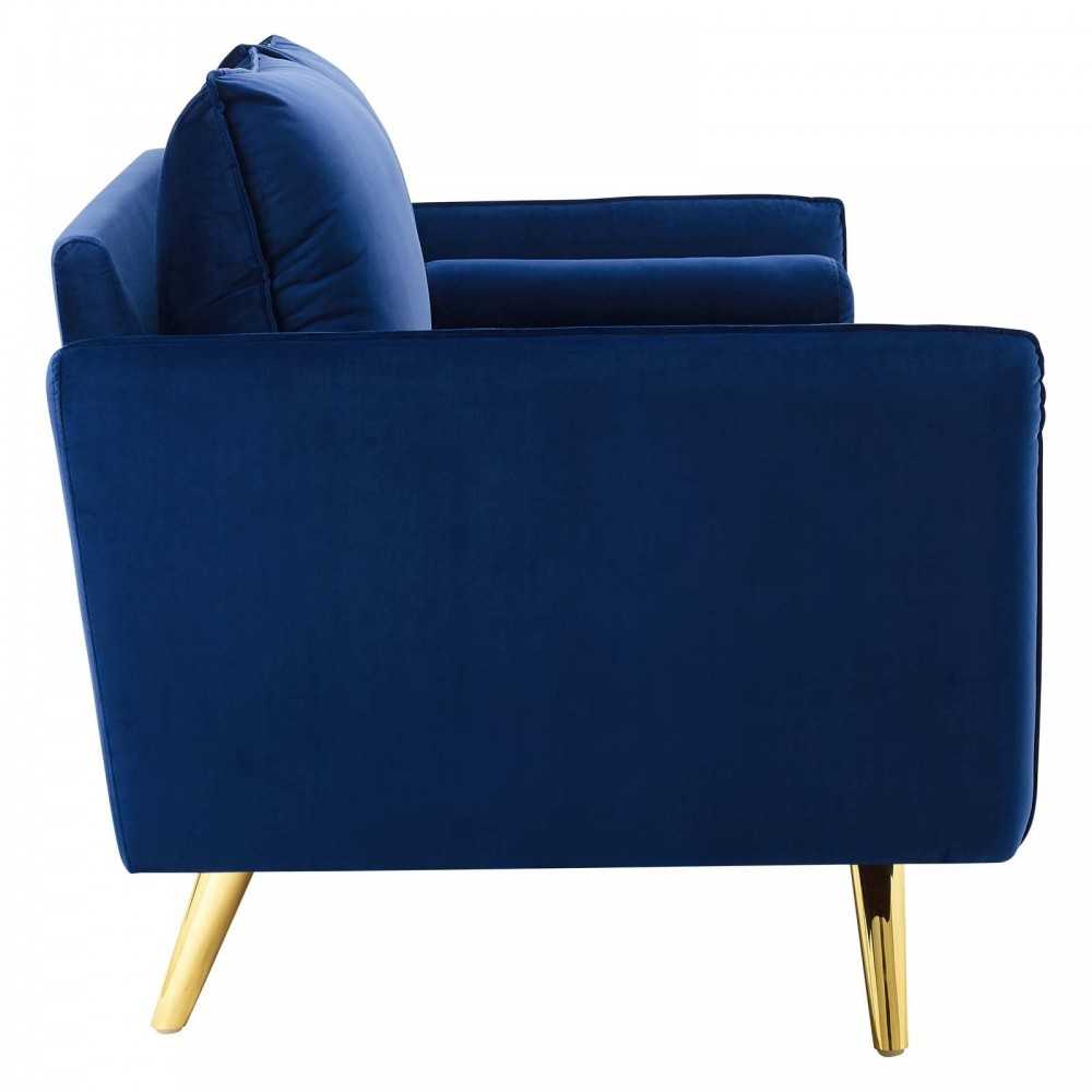 Revive Performance Velvet Sofa, Navy