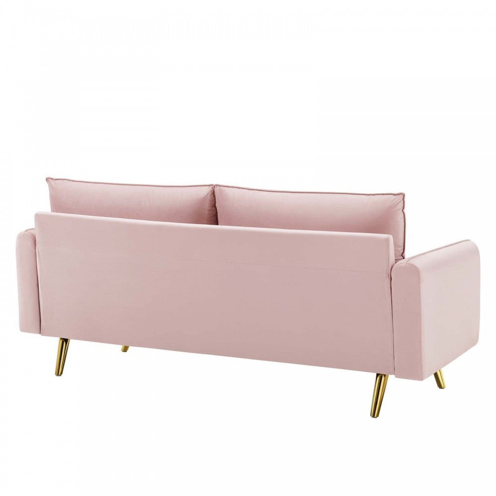 Revive Performance Velvet Sofa, Pink