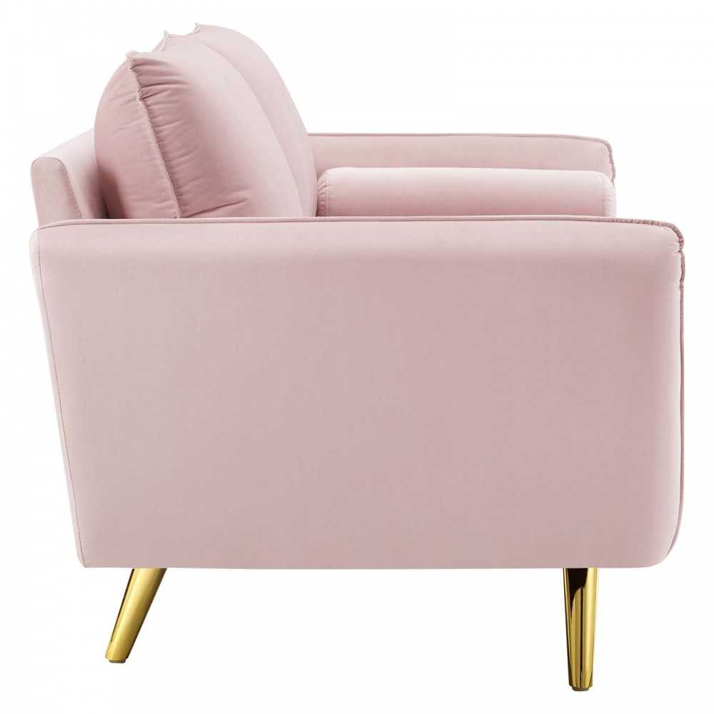 Revive Performance Velvet Sofa, Pink