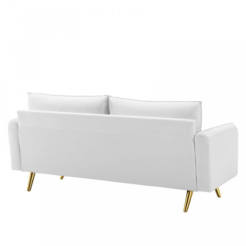 Revive Performance Velvet Sofa, White