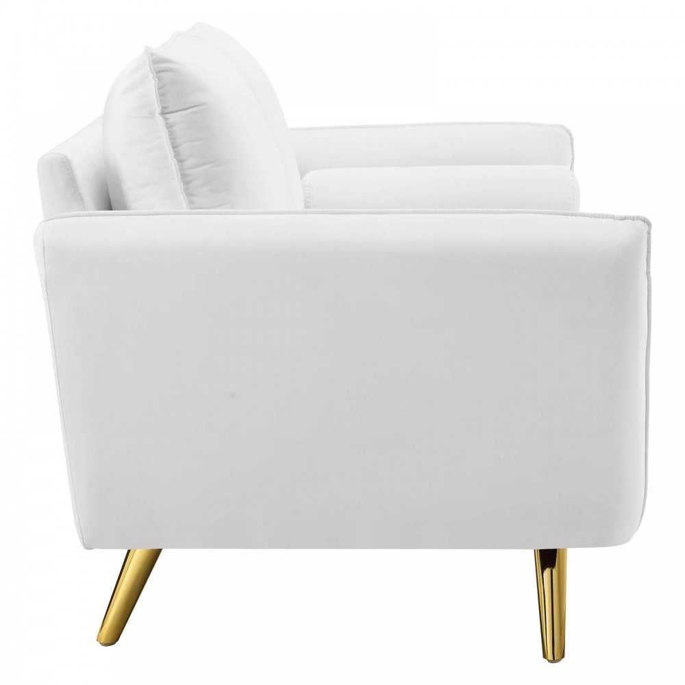 Revive Performance Velvet Sofa, White