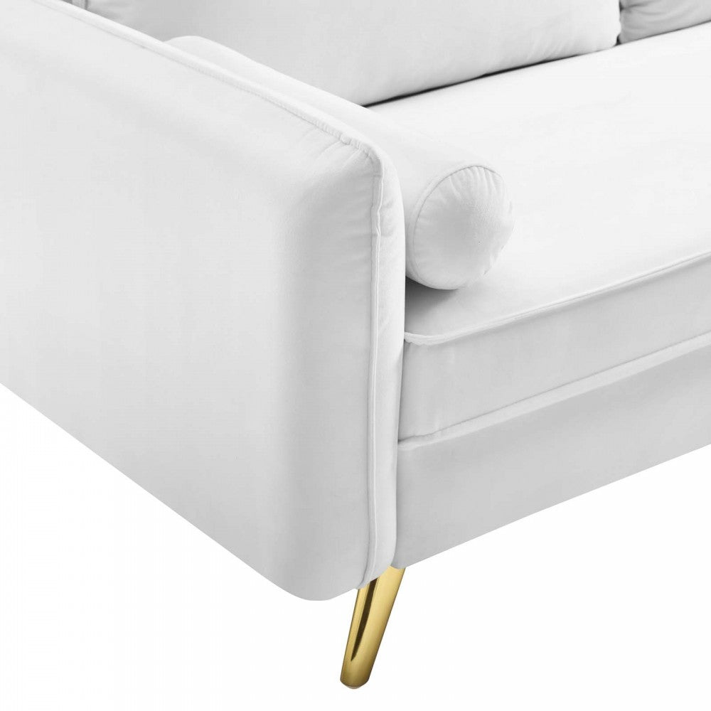 Revive Performance Velvet Sofa, White