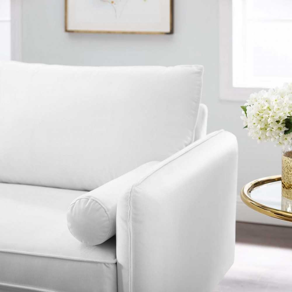 Revive Performance Velvet Sofa, White