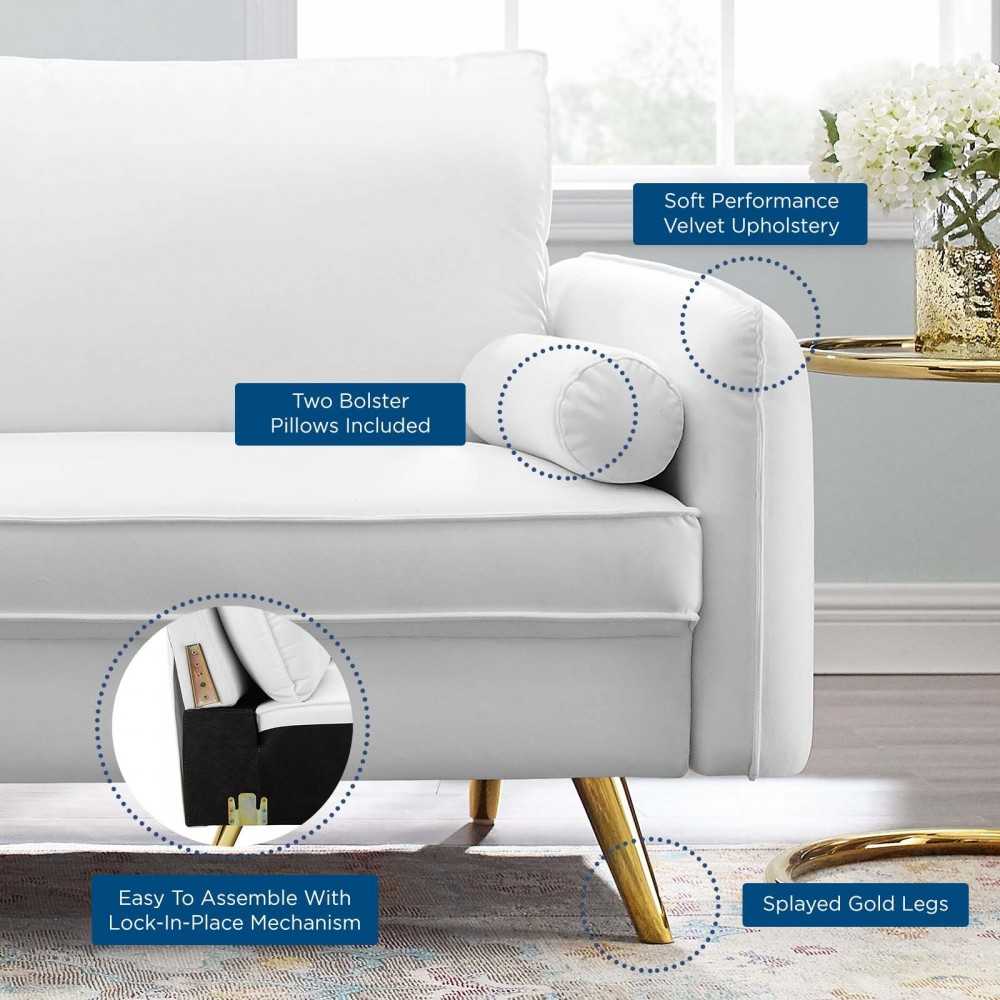 Revive Performance Velvet Sofa, White