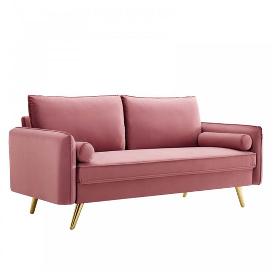 Revive Performance Velvet Sofa, Dusty Rose