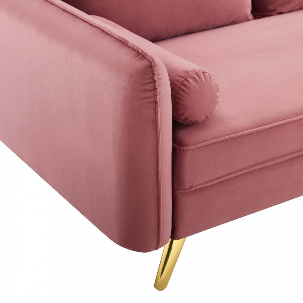 Revive Performance Velvet Sofa, Dusty Rose