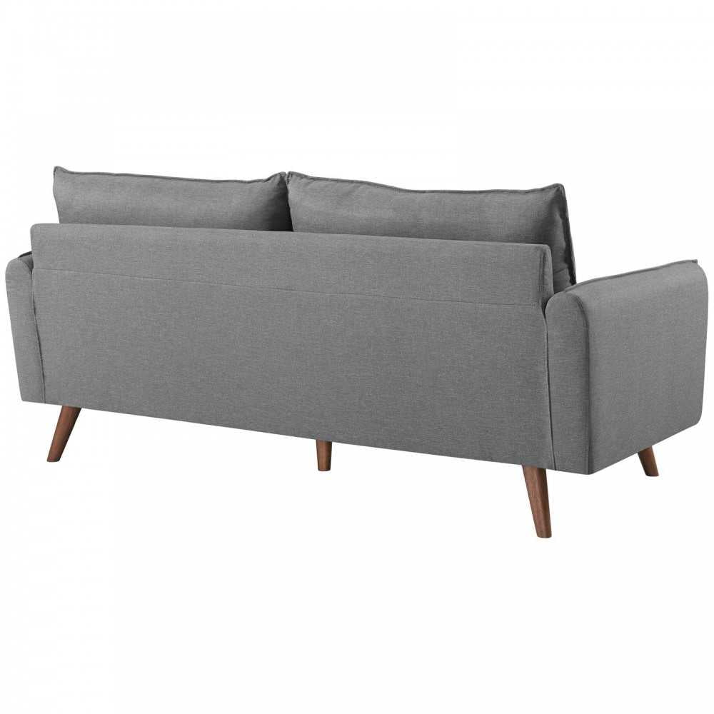 Revive Upholstered Fabric Sofa and Loveseat Set, Light Gray