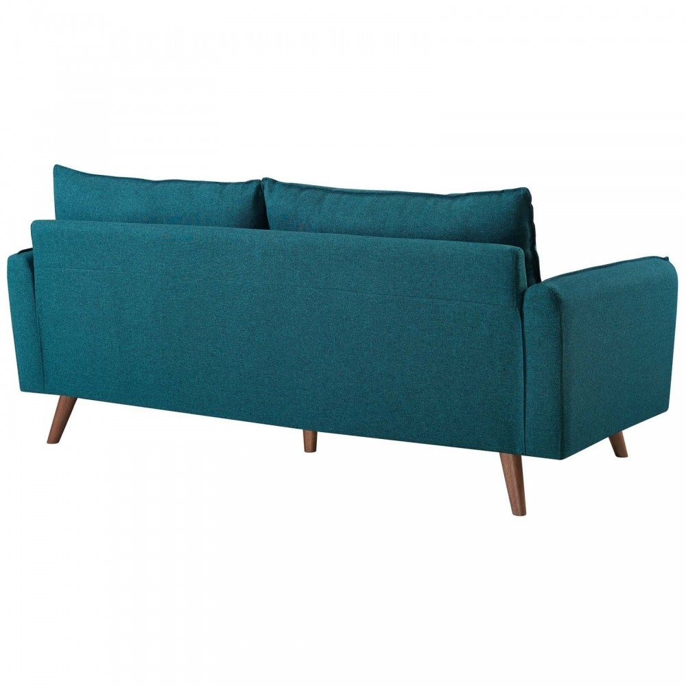 Revive Upholstered Fabric Sofa and Loveseat Set, Teal