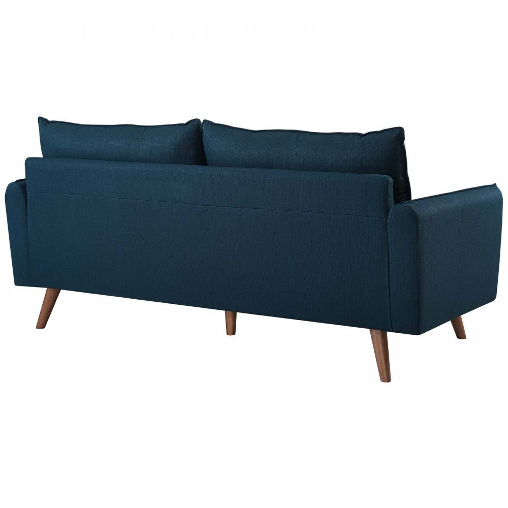 Revive Upholstered Fabric Sofa and Loveseat Set, Azure
