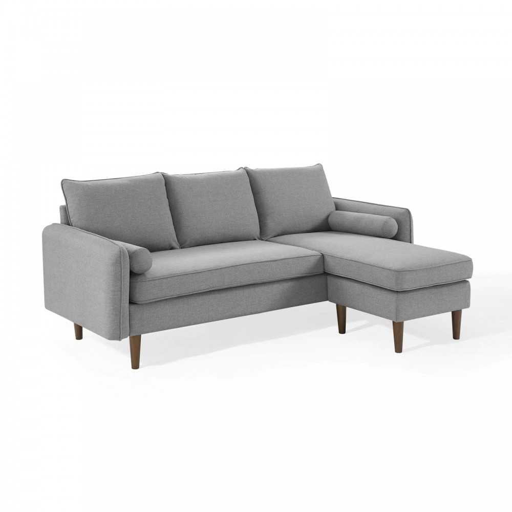 Revive Upholstered Right or Left Sectional Sofa, Light Gray