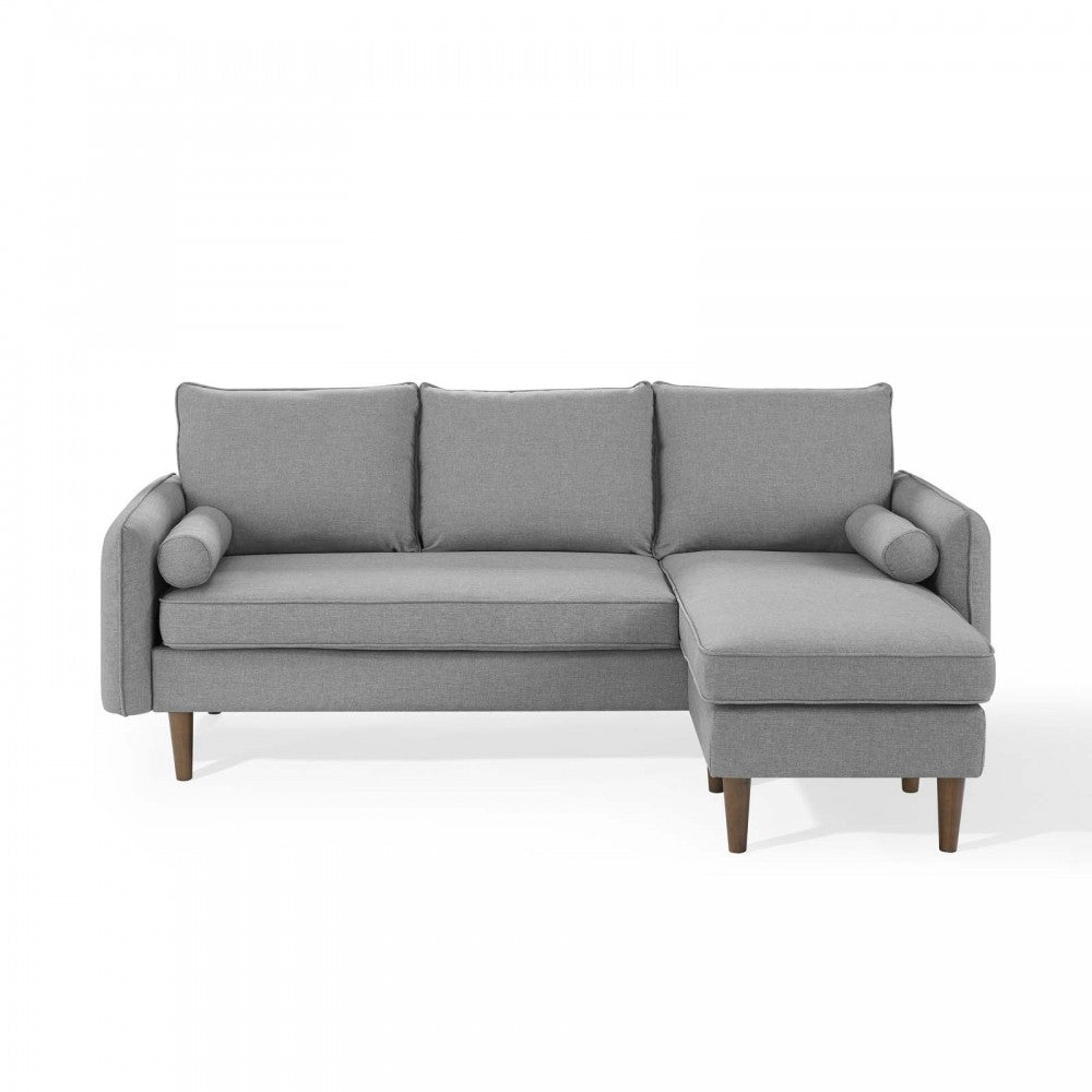 Revive Upholstered Right or Left Sectional Sofa, Light Gray