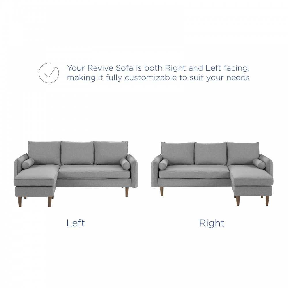 Revive Upholstered Right or Left Sectional Sofa, Light Gray