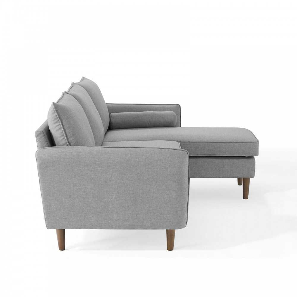 Revive Upholstered Right or Left Sectional Sofa, Light Gray