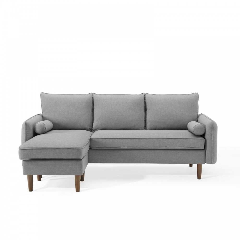 Revive Upholstered Right or Left Sectional Sofa, Light Gray