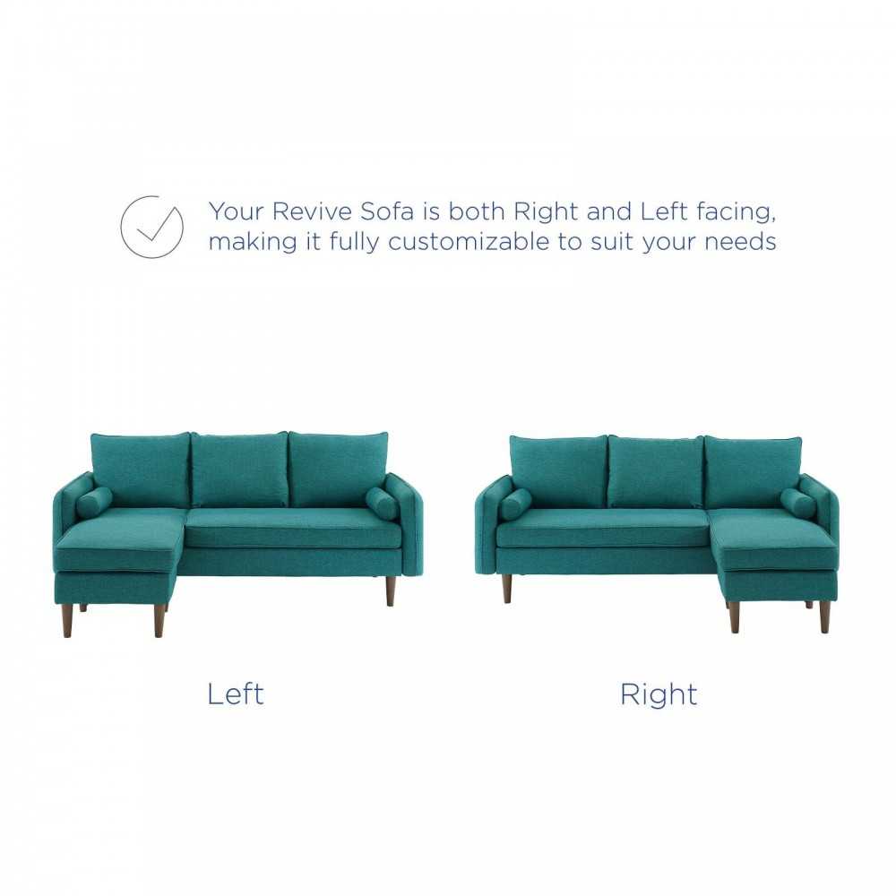 Revive Upholstered Right or Left Sectional Sofa, Teal