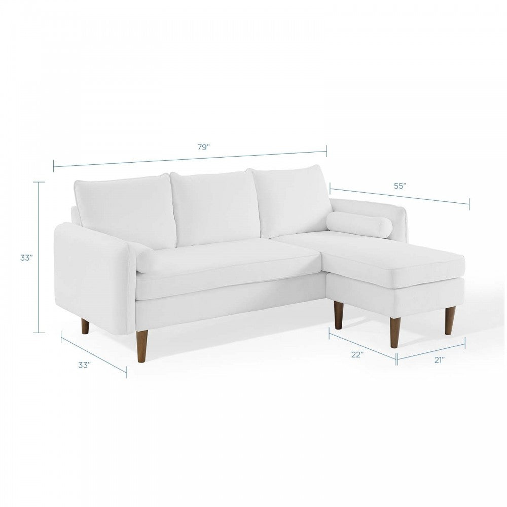 Revive Upholstered Right or Left Sectional Sofa, White