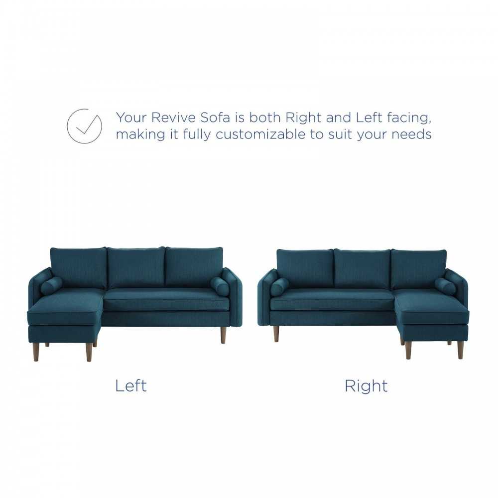 Revive Upholstered Right or Left Sectional Sofa, Azure