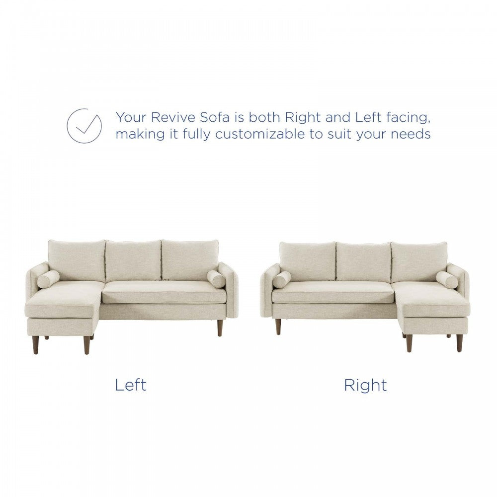 Revive Upholstered Right or Left Sectional Sofa, Beige
