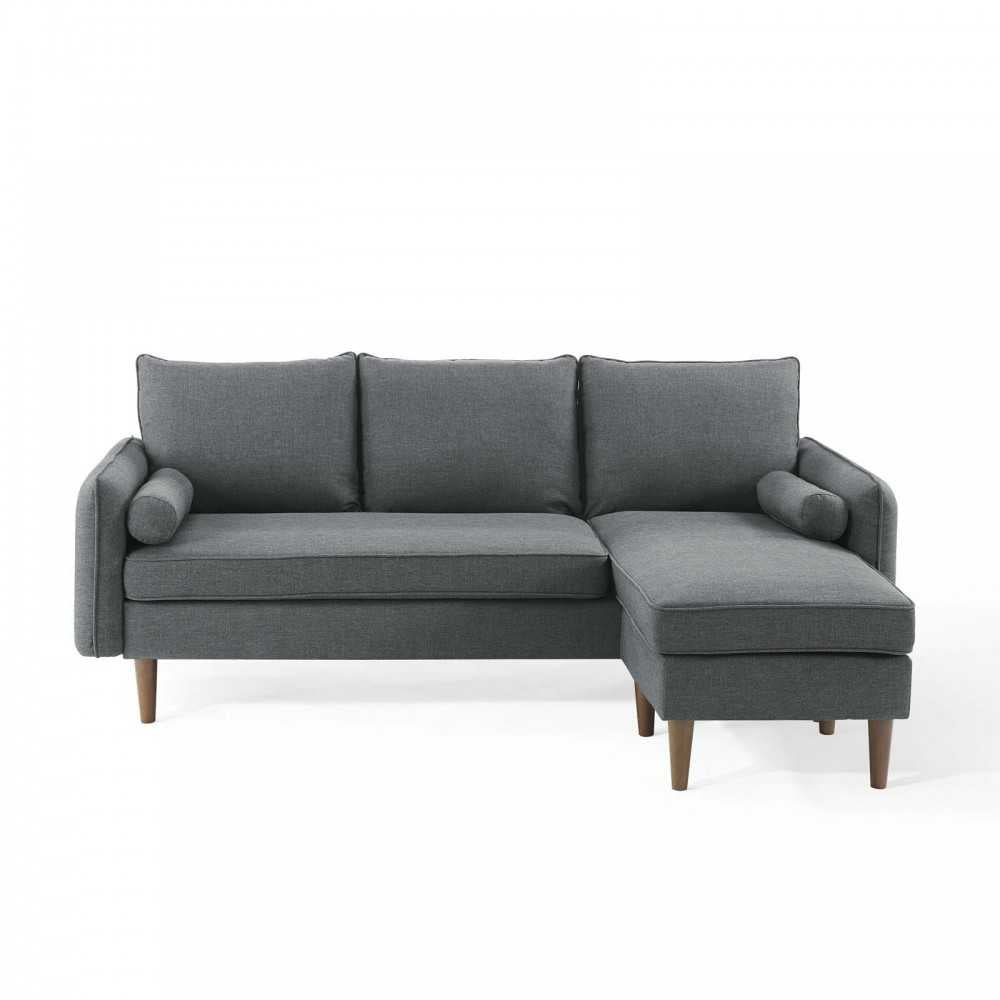 Revive Upholstered Right or Left Sectional Sofa, Gray