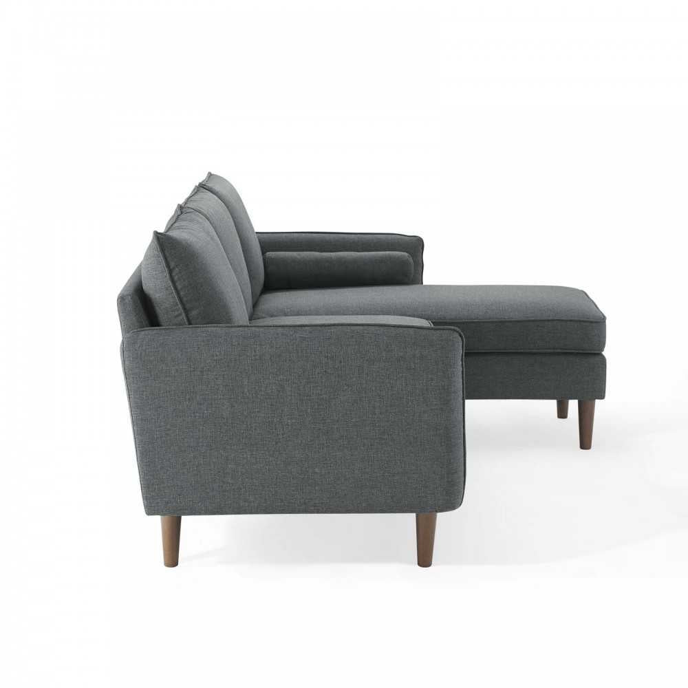 Revive Upholstered Right or Left Sectional Sofa, Gray