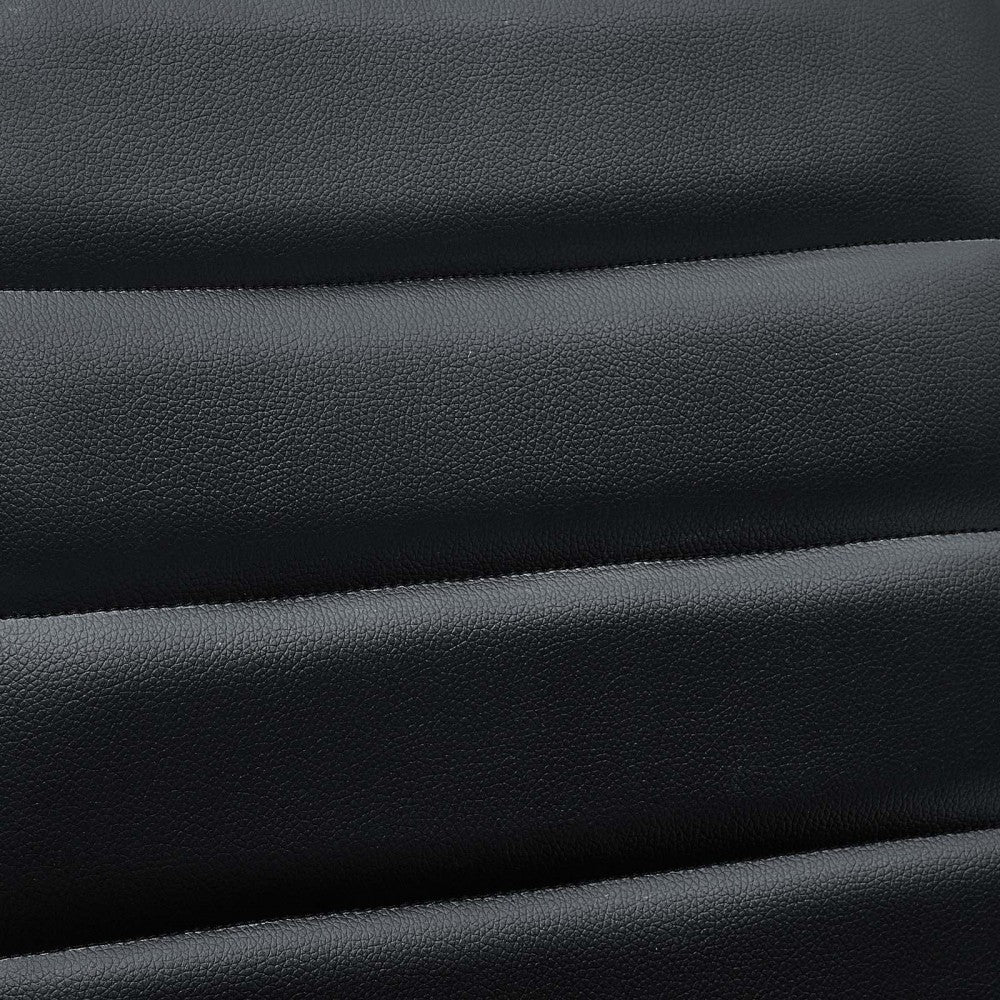 Ripple Armless Mid Back Vinyl Office Chair, Black