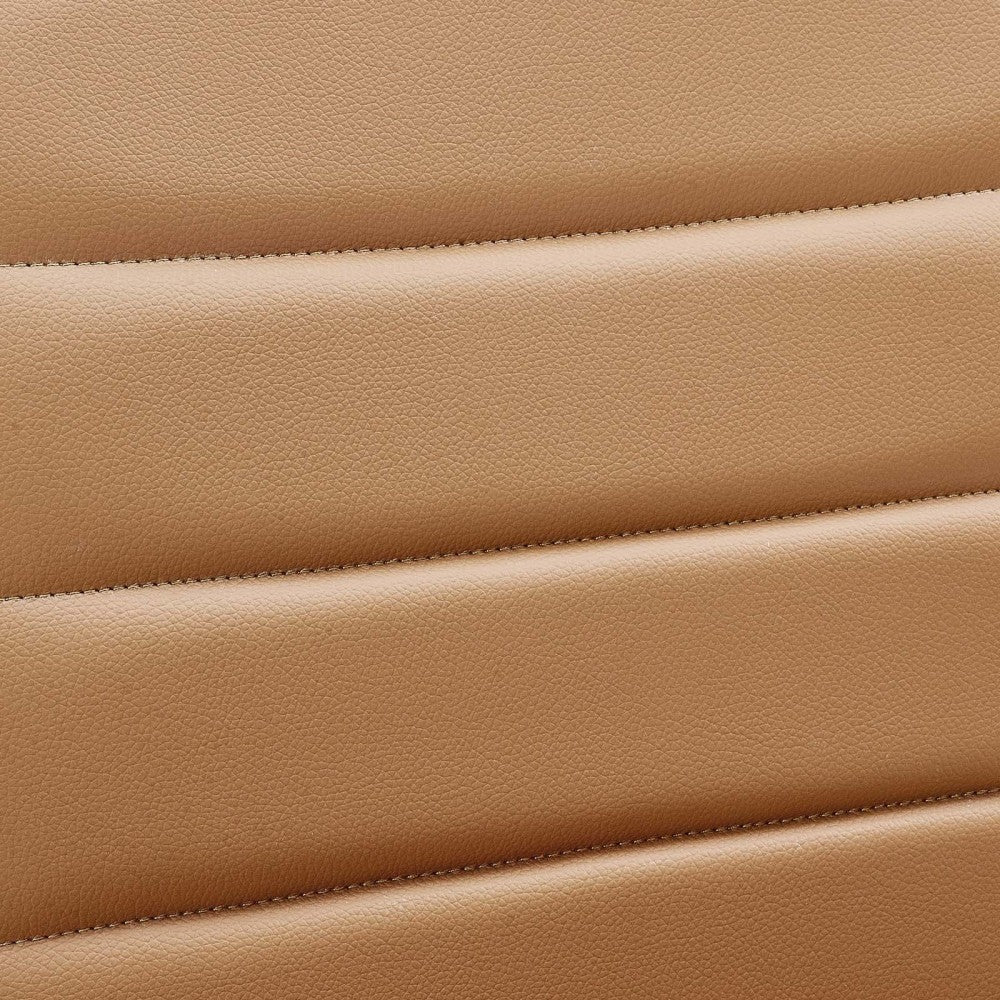Ripple Armless Mid Back Vinyl Office Chair, Tan