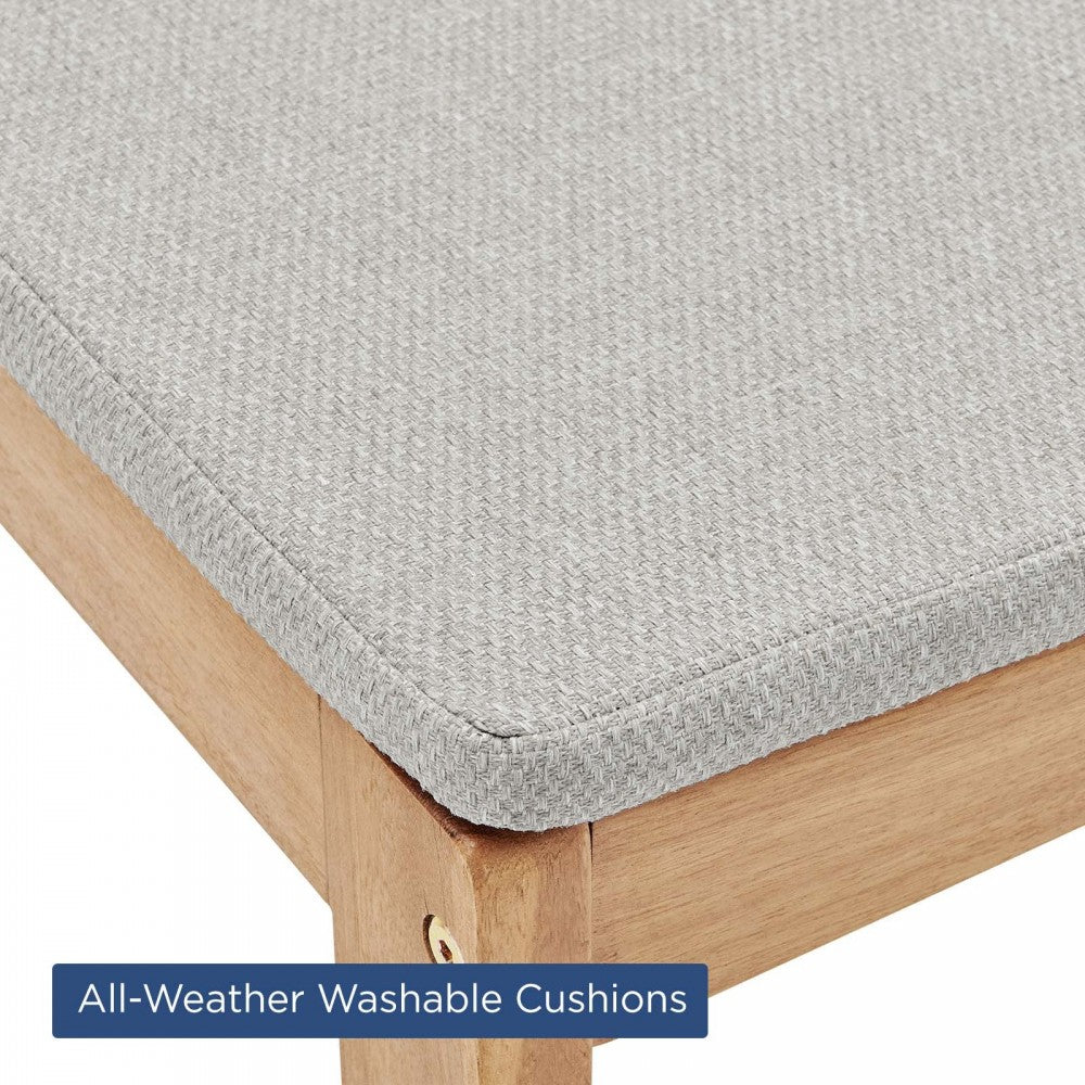 Riverlake Outdoor Patio Ash Wood Counter Stool Set of 2