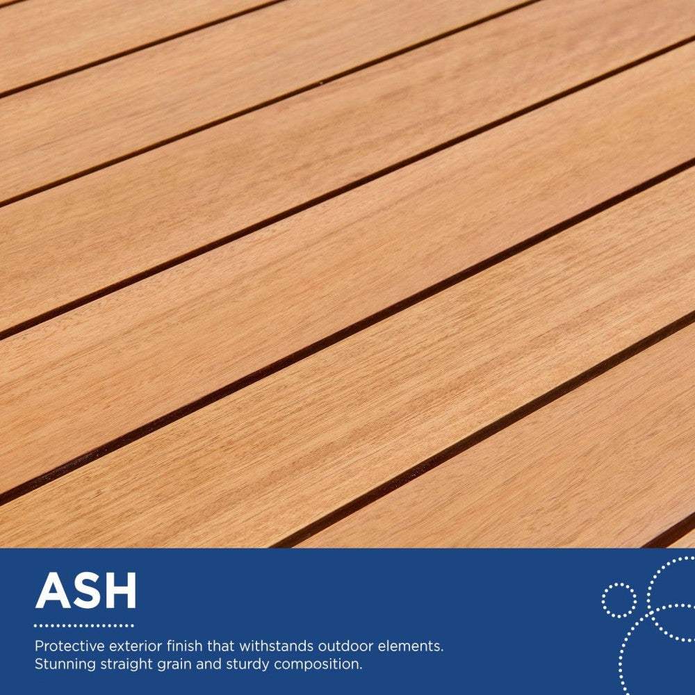 Riverlake Outdoor Patio Ash Wood Counter Stool Set of 2