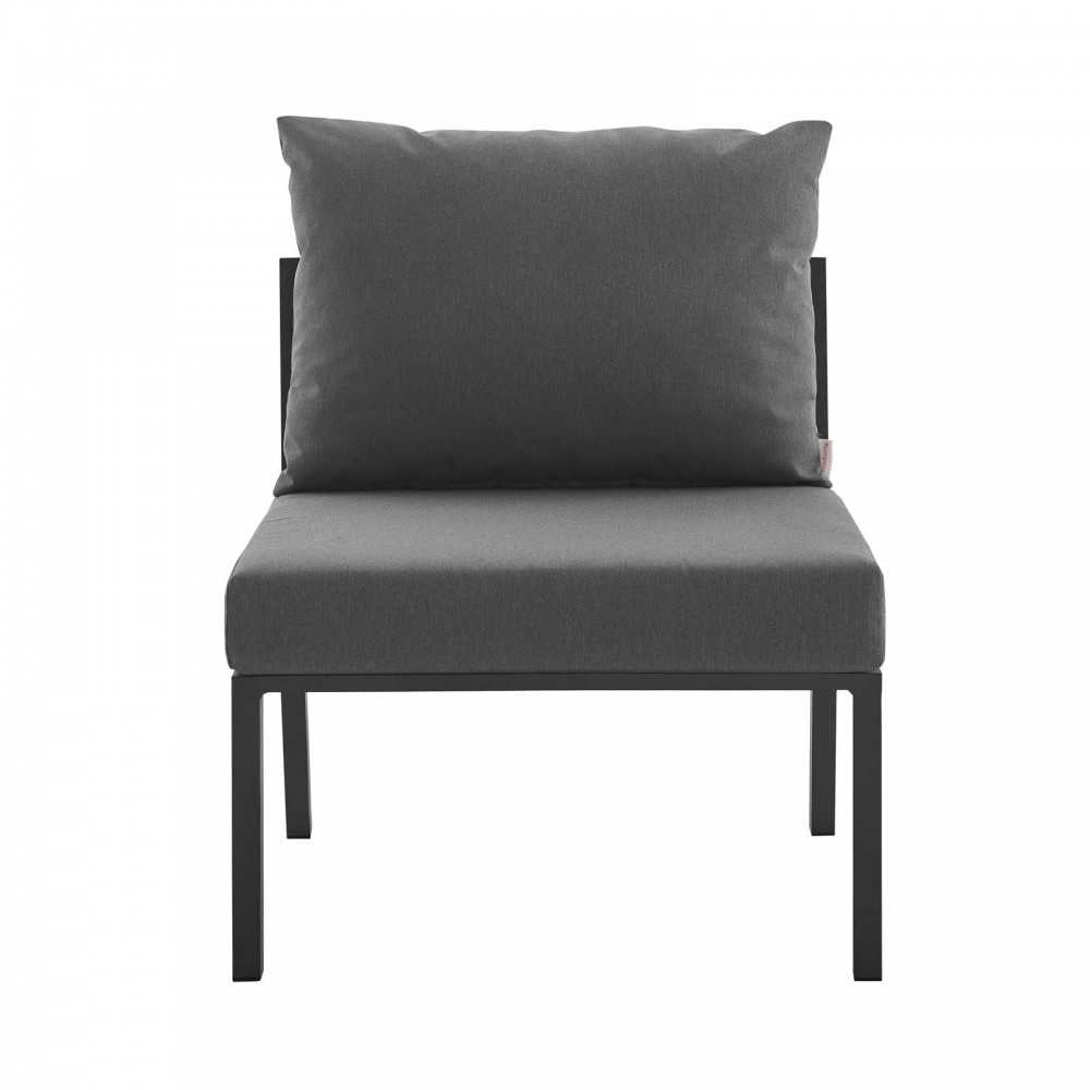 Riverside 5 Piece Outdoor Patio Aluminum Sectional, Gray Charcoal