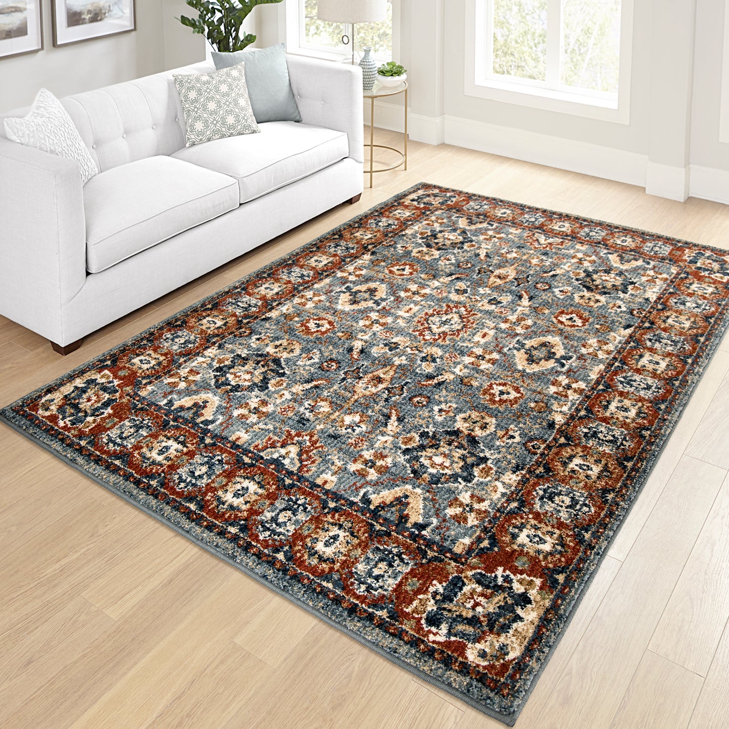 Orian American Heritage Persian Border Indigo 90"X114"