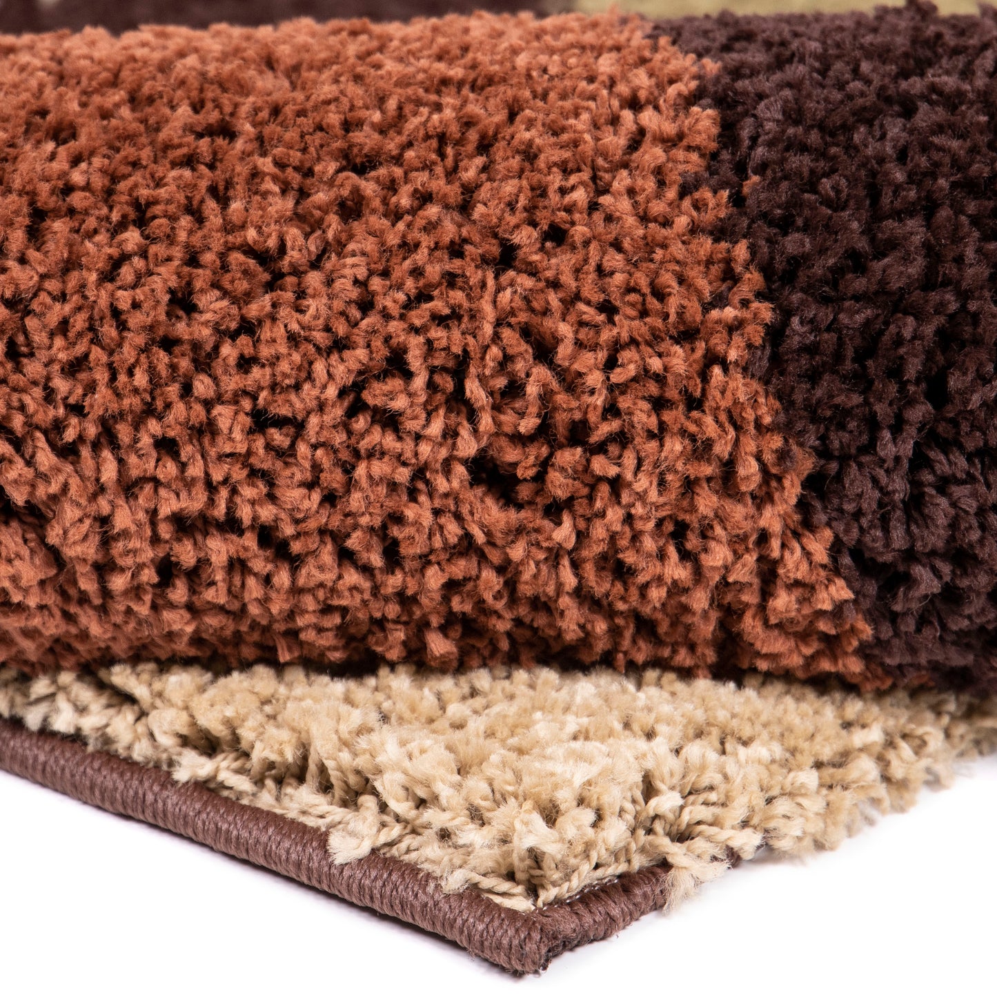 Orian Impressions Shag Circle Bloom Multi Brown 79"X116"