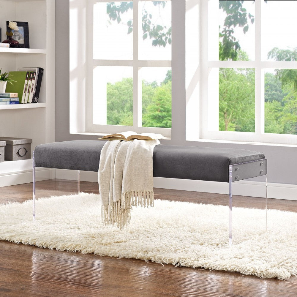 Roam Performance Velvet Bench, Gray