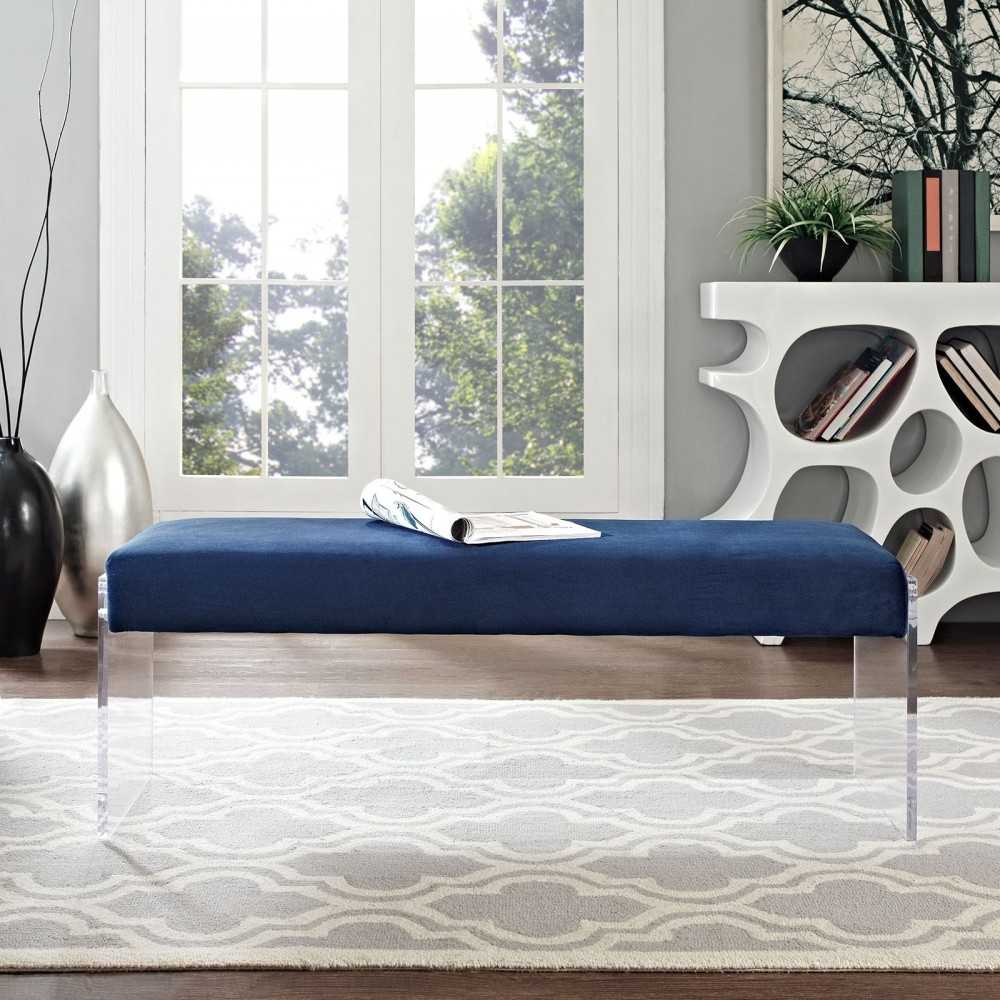 Roam Performance Velvet Bench, Navy