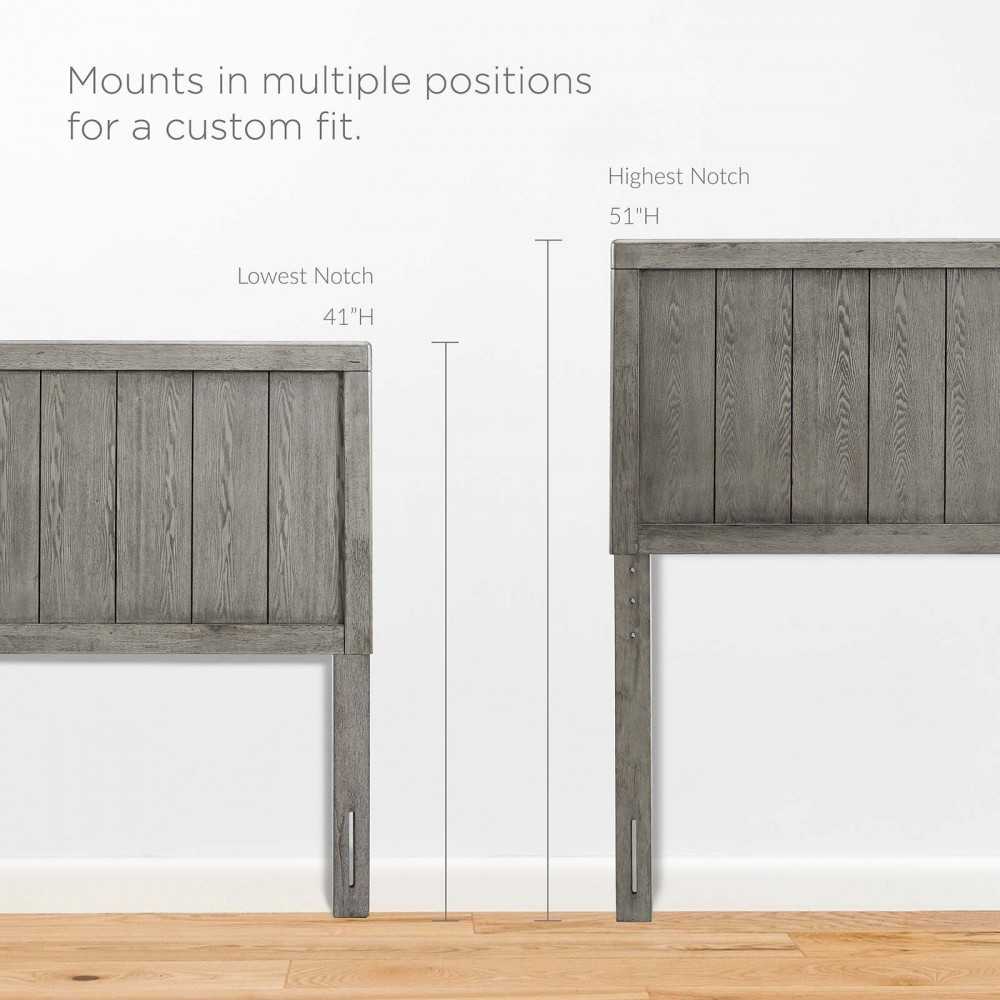 Robbie Full Wood Headboard, Gray