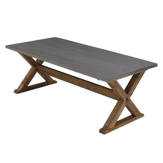 Robin 48" X Leg Solid Wood Coffee Table - Gray/Brown