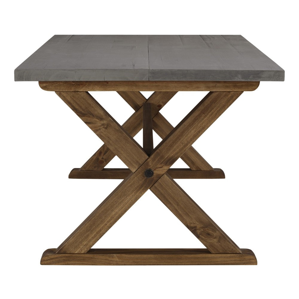 Robin 48" X Leg Solid Wood Coffee Table - Gray/Brown