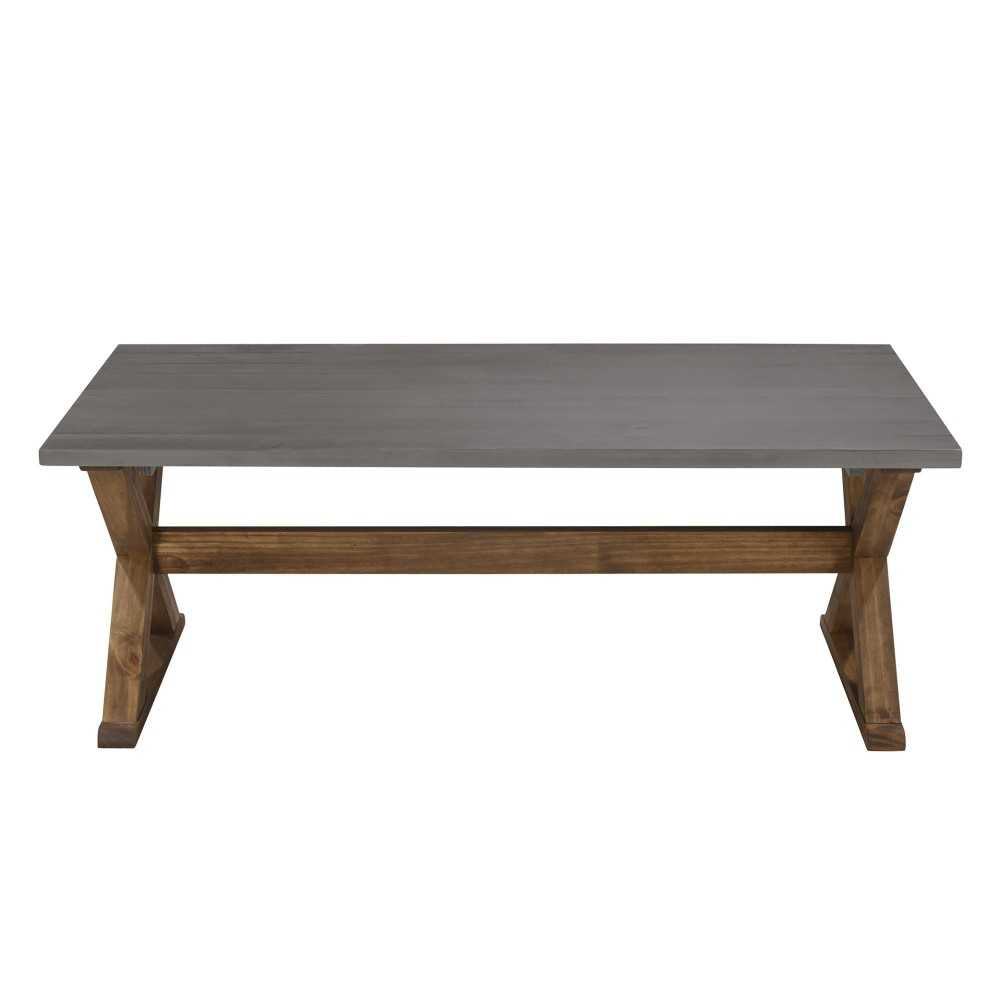 Robin 48" X Leg Solid Wood Coffee Table - Gray/Brown