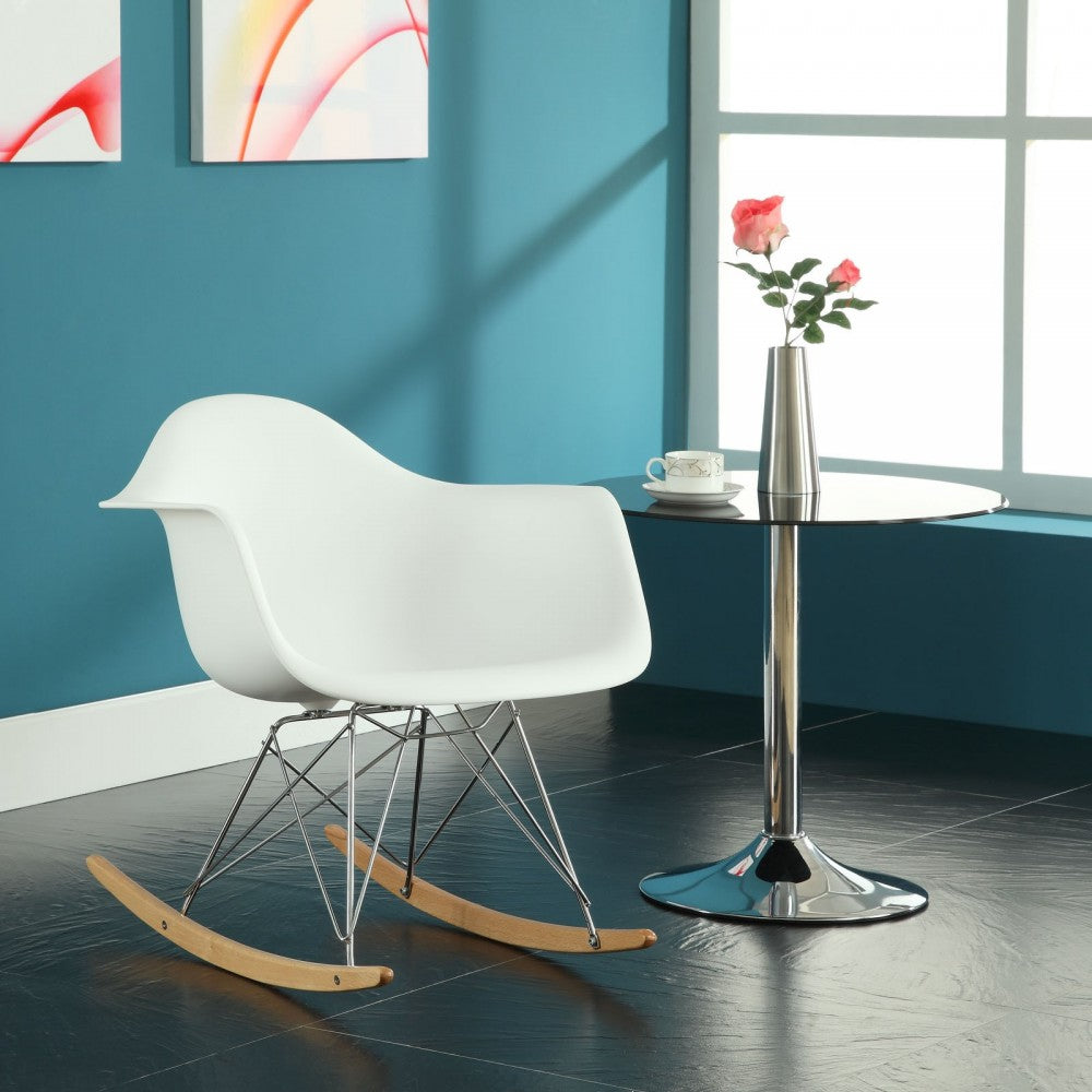 Rocker Plastic Lounge Chair, White