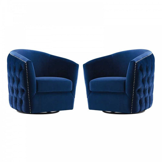 Rogue Armchair Performance Velvet Set of 2, Navy
