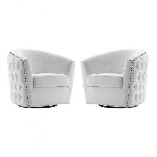 Rogue Armchair Performance Velvet Set of 2, White