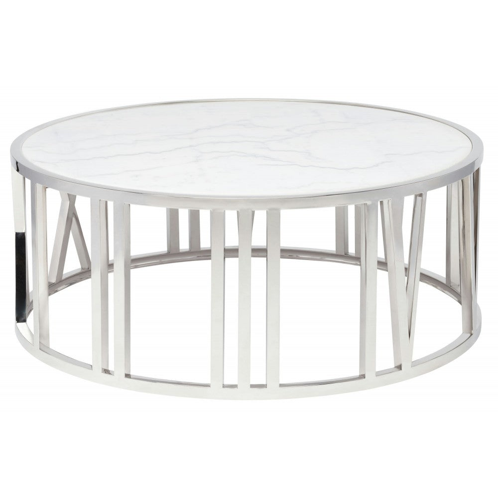 Roman White Stone Coffee Table