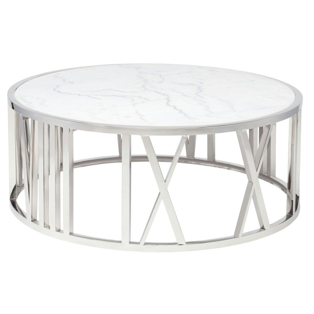 Roman White Stone Coffee Table