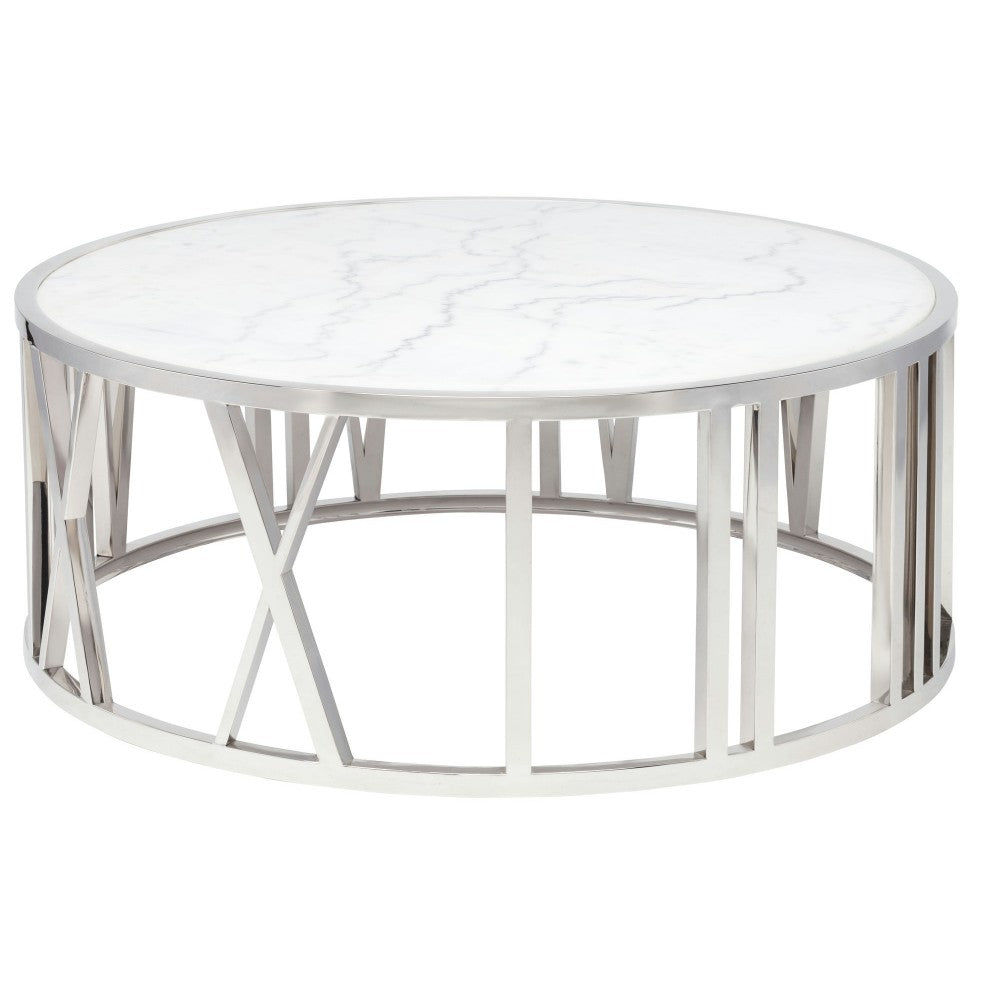 Roman White Stone Coffee Table