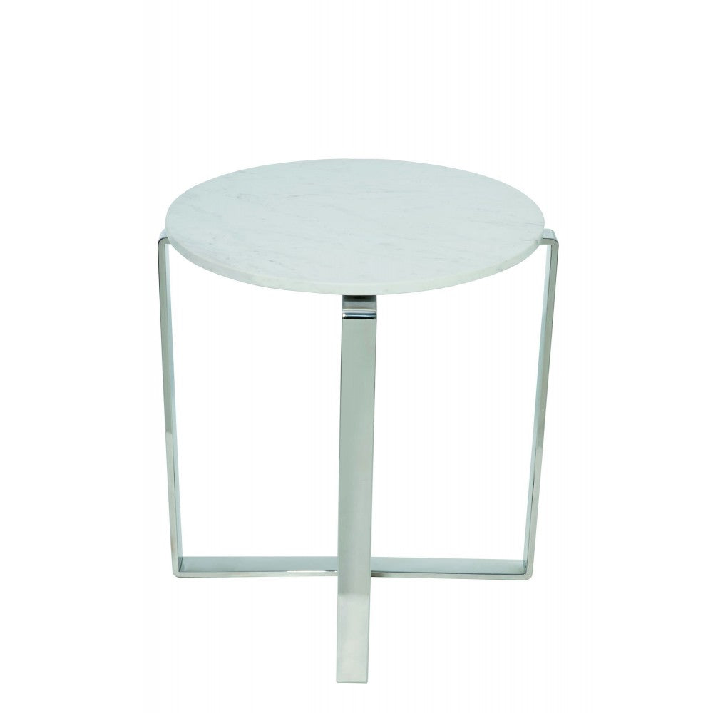 Rosa White Stone Side Table