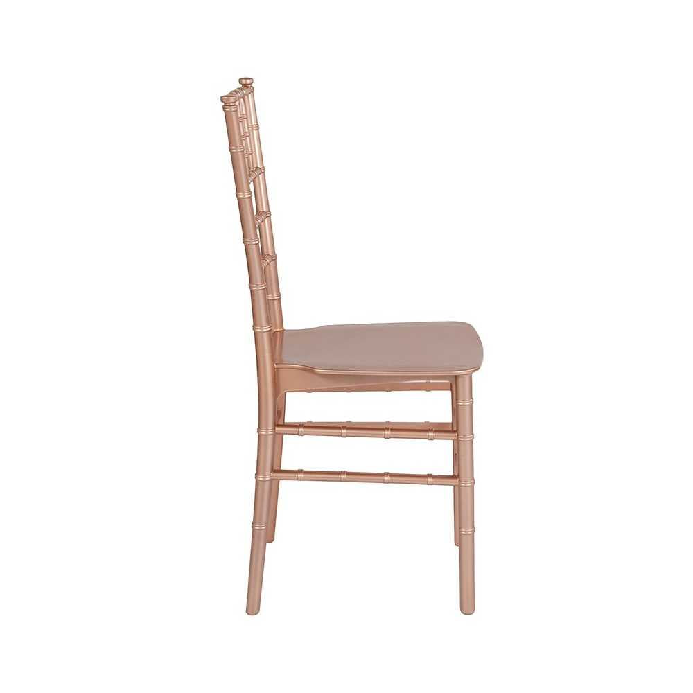 Rose Gold Resin Stacking Chiavari Chair