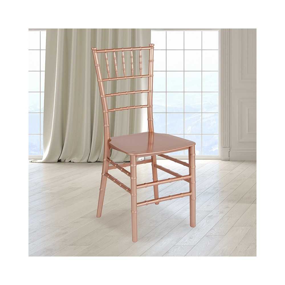 Rose Gold Resin Stacking Chiavari Chair