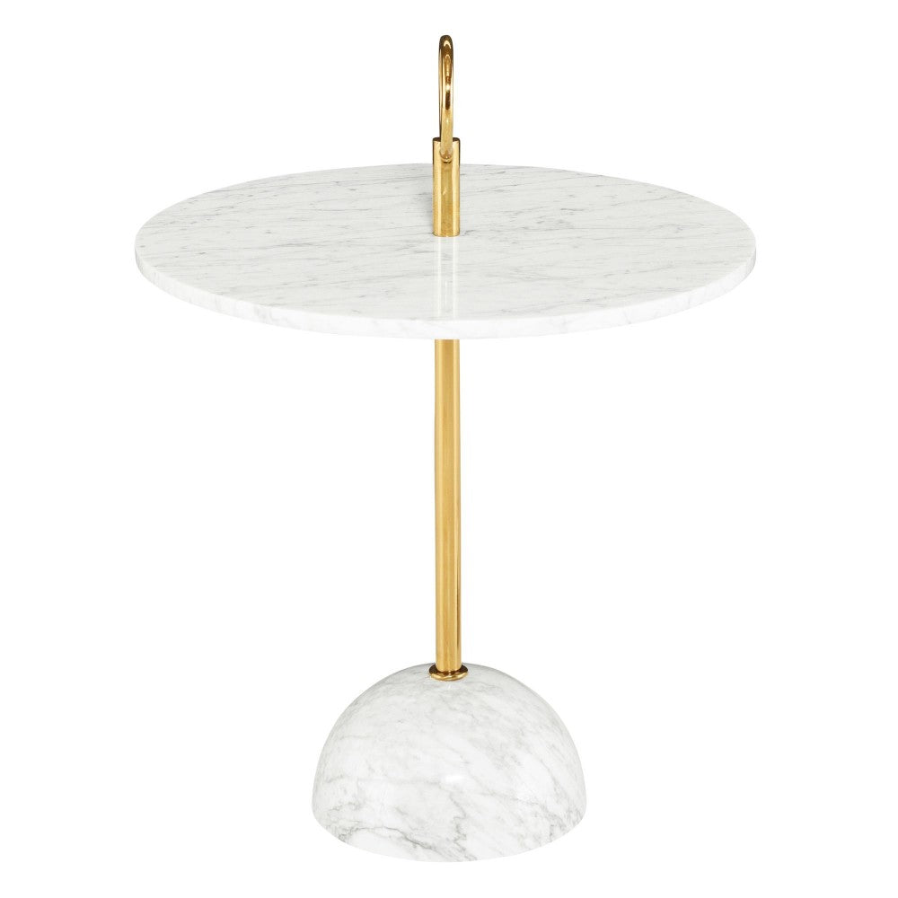 Roseta White Stone Side Table