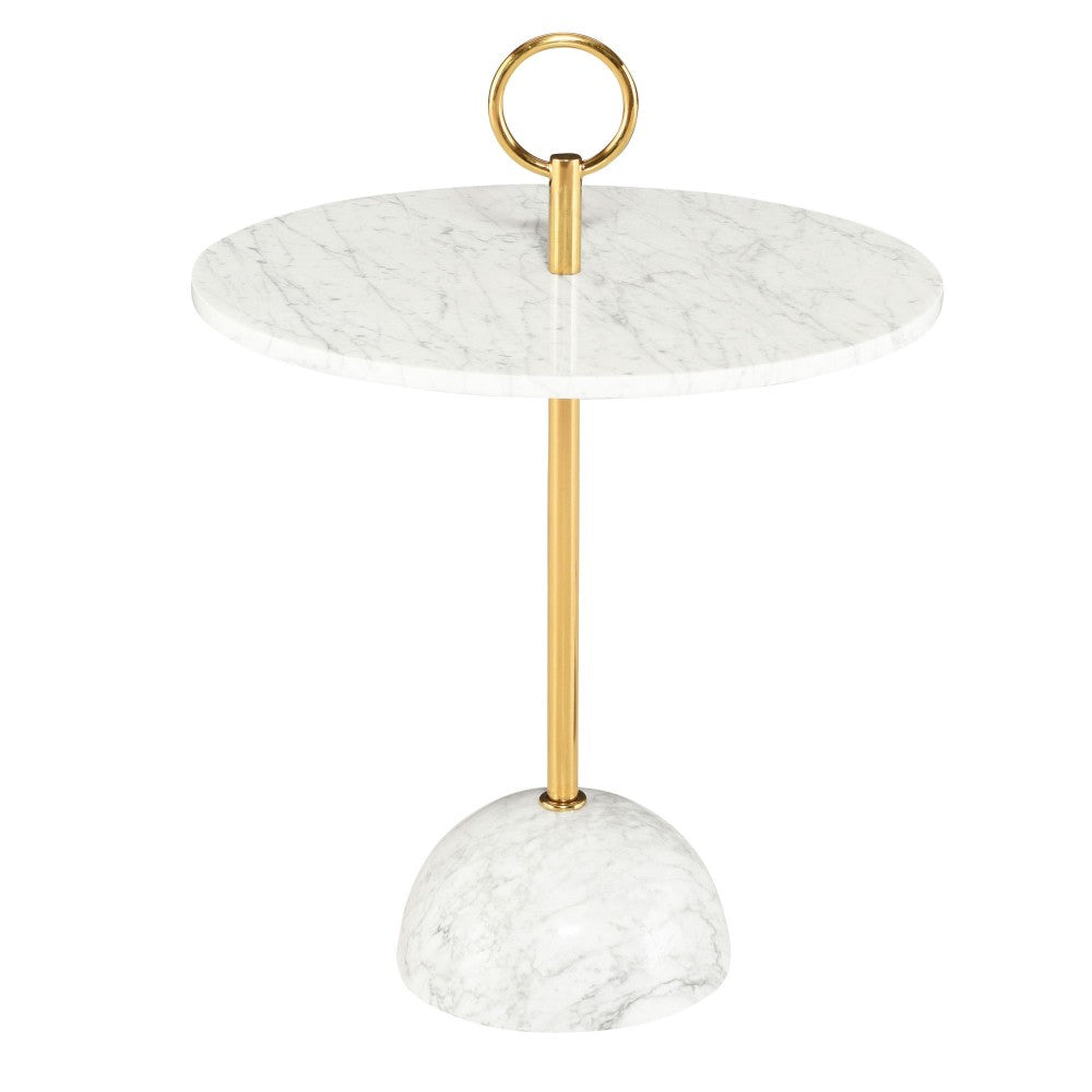 Roseta White Stone Side Table